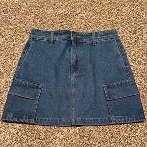 TGLA Denim Cargo Pocket Mini Skirt - Blue Sz. S